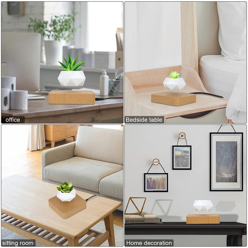 CLevitating Pot RotationMagnetic Suspension Floating Pot Potted Plant