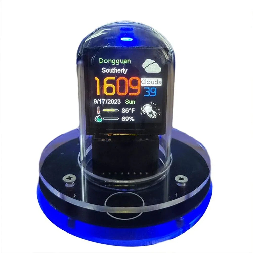 cSmart Wifi Glow Tube Clocks Cyberpunk Style Digital Table Clock Visual Display Changeable