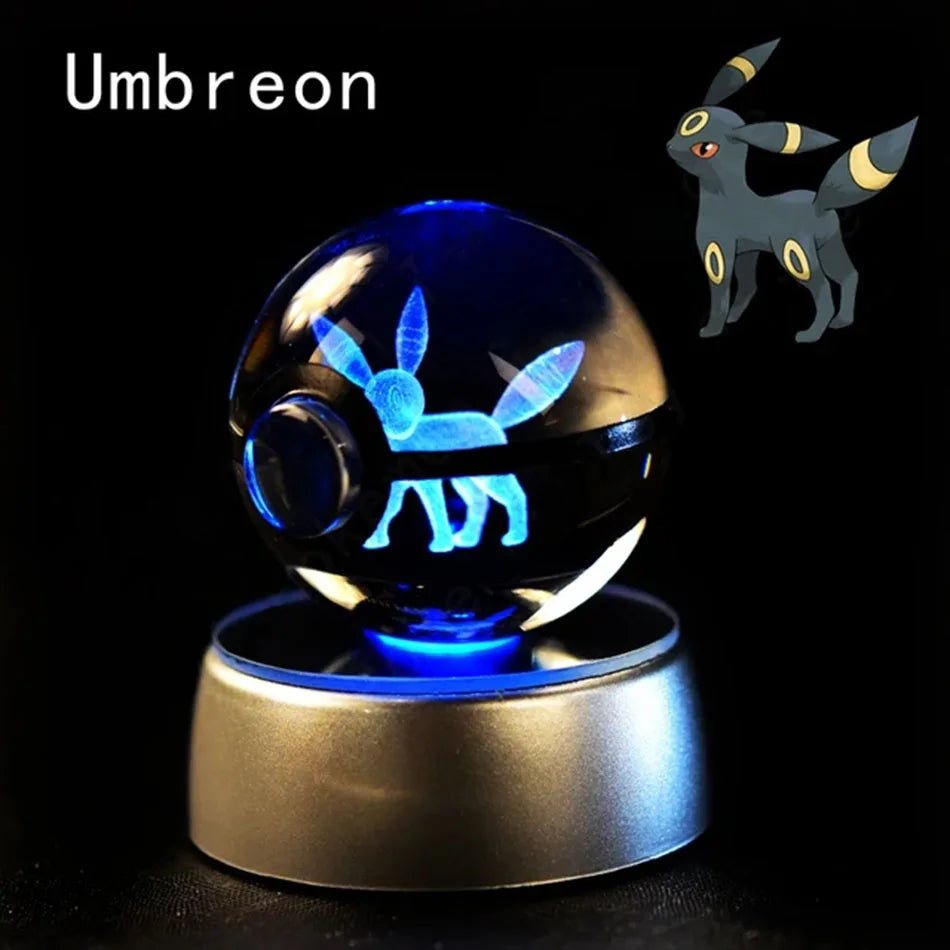 Pokemon 3D Crystal Ball Lamp Base Pokeball 3D Pokemon Glass Ball