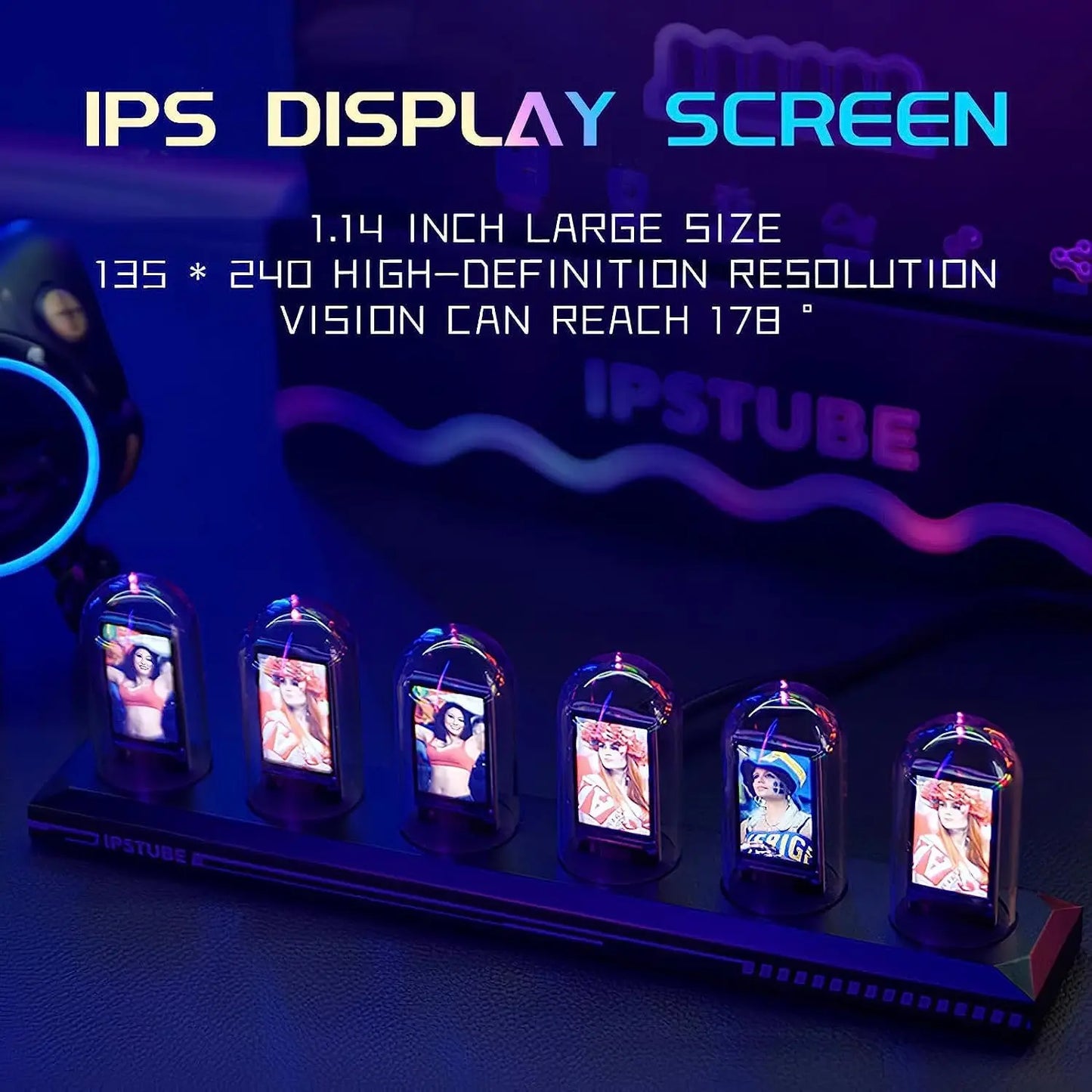 A Night Light DIY Nixie Tube Clock Kit Simulation, 3 Light Mode,