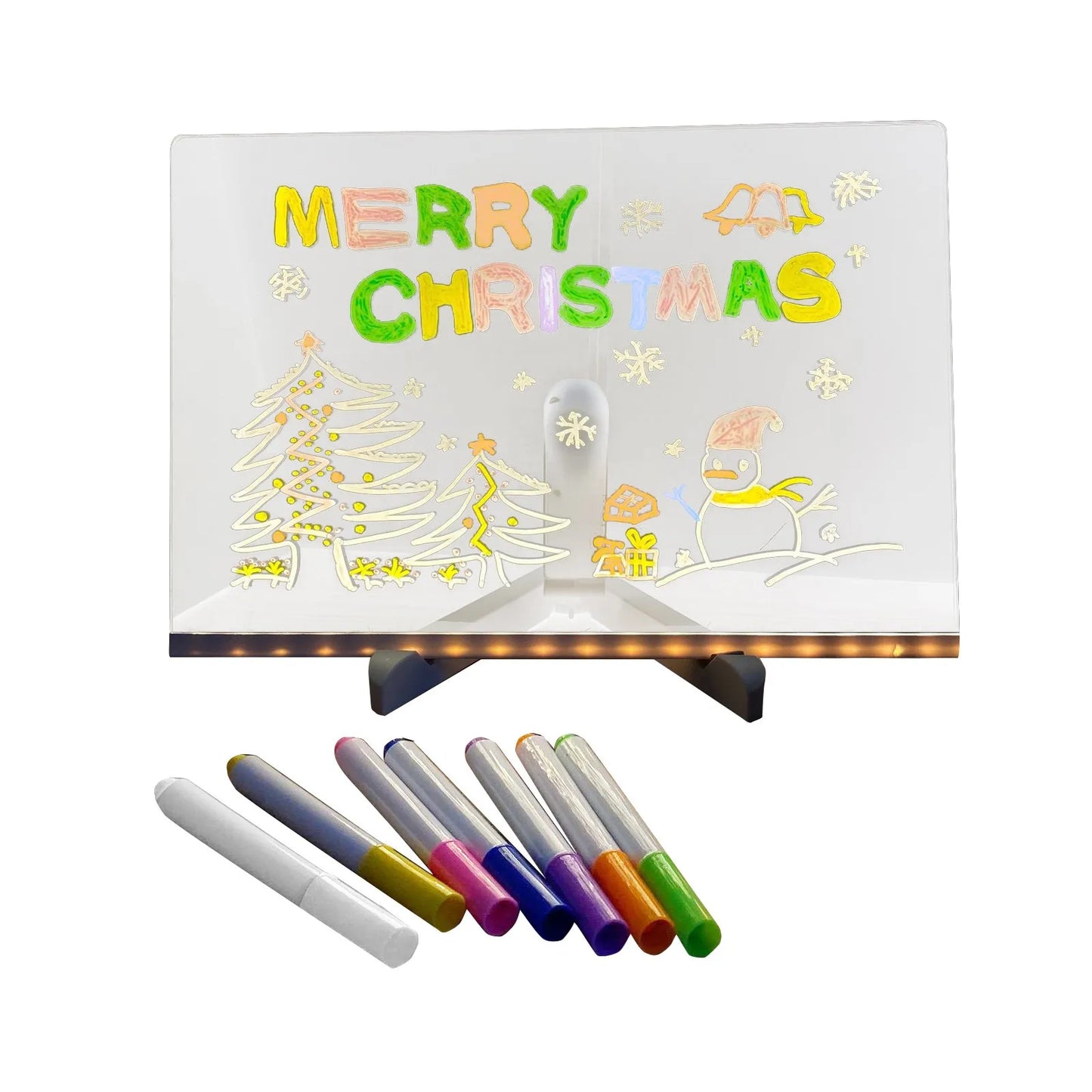 Handmade Erasable Painted Acrylic Doodle Diy Notepad Message Board Led Glass night light
