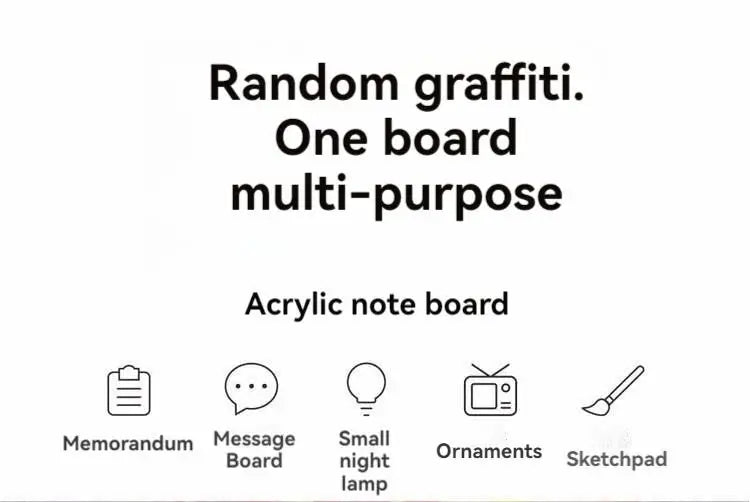 Personalized LED Lamp Acrylic Message Note Board Erasable USB Board Bedroom Night Light
