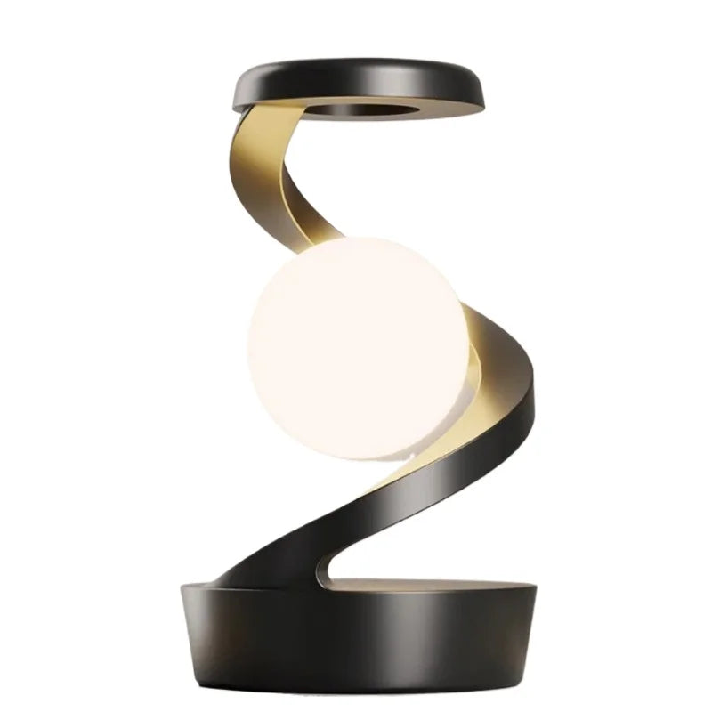 LED Moon Mood Light Suspended Rotating RGB Atmosphere Desk Lamp with Wireless Mobile Charging