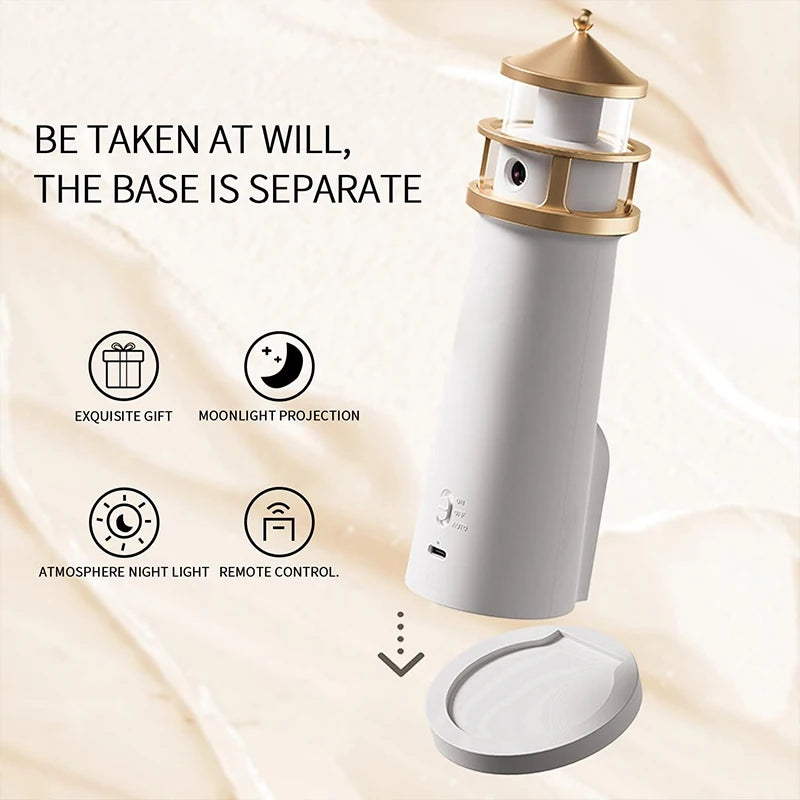 Lighthouse Ambient Light Moon Projection Night Lights Remote Control Bluetooth Music