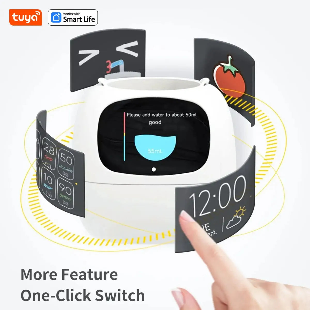 kuya Ivy Smart Planter,Endless Fun Over 49 Rich Expressions,7 smart sensors