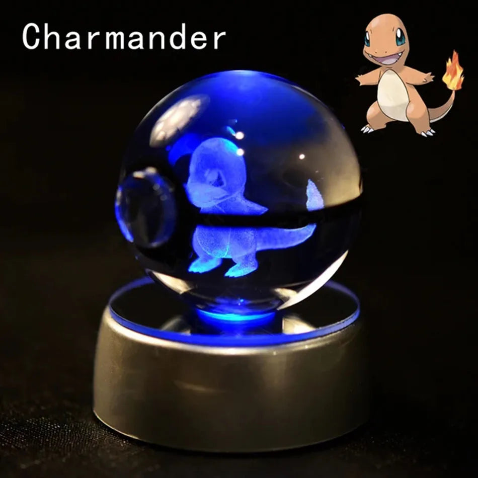Pokemon 3D Crystal Ball Lamp Base Pokeball 3D Pokemon Glass Ball