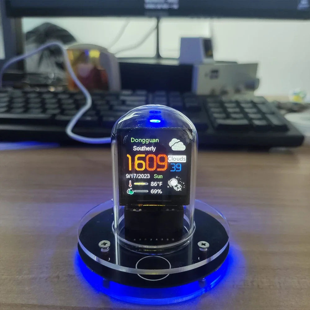cSmart Wifi Glow Tube Clocks Cyberpunk Style Digital Table Clock Visual Display Changeable