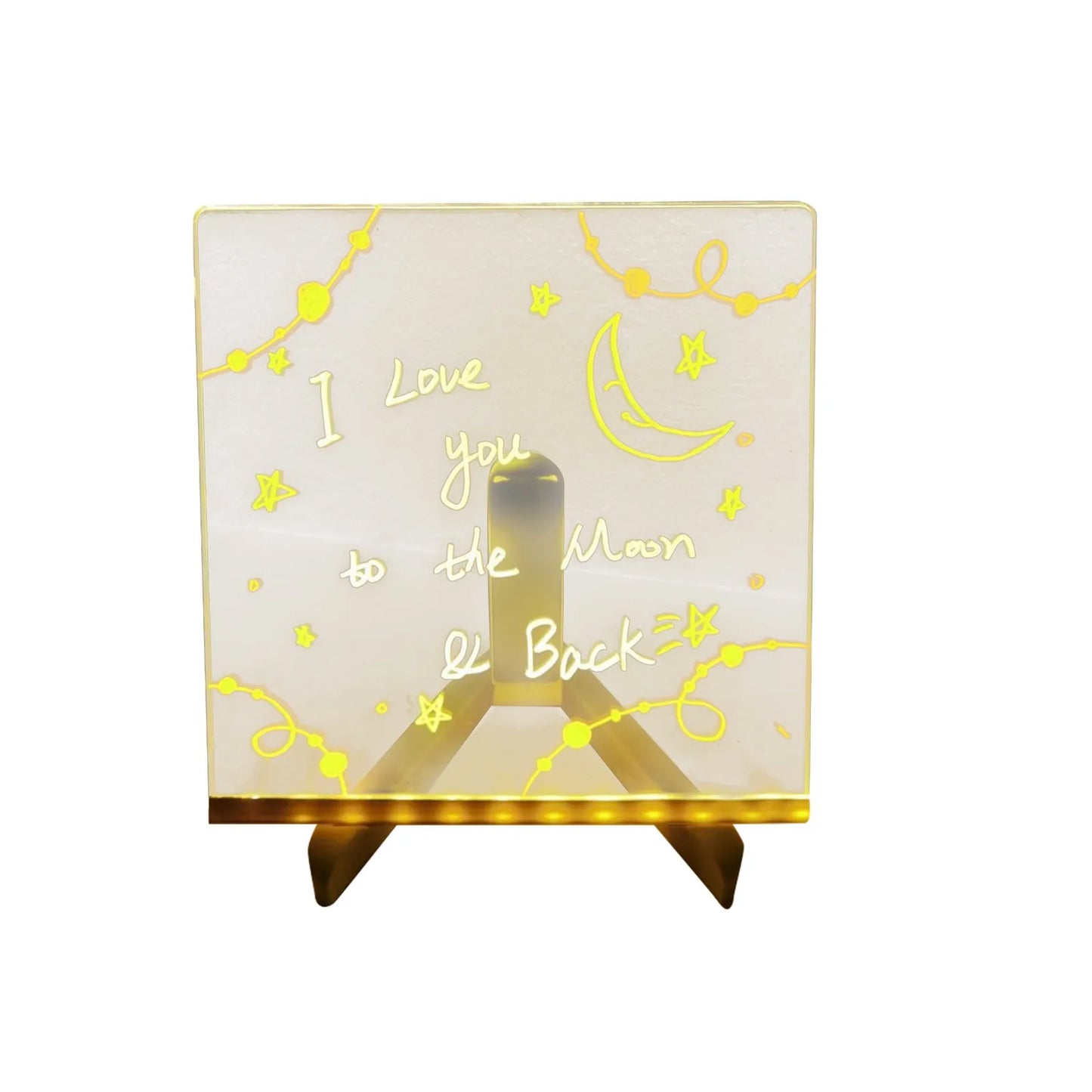 Handmade Erasable Painted Acrylic Doodle Diy Notepad Message Board Led Glass night light