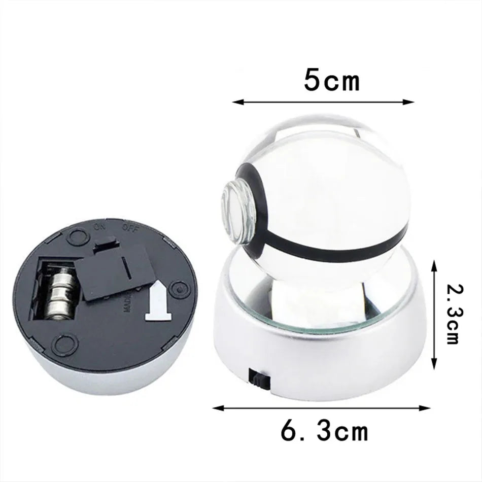 Pokemon 3D Crystal Ball Lamp Base Pokeball 3D Pokemon Glass Ball