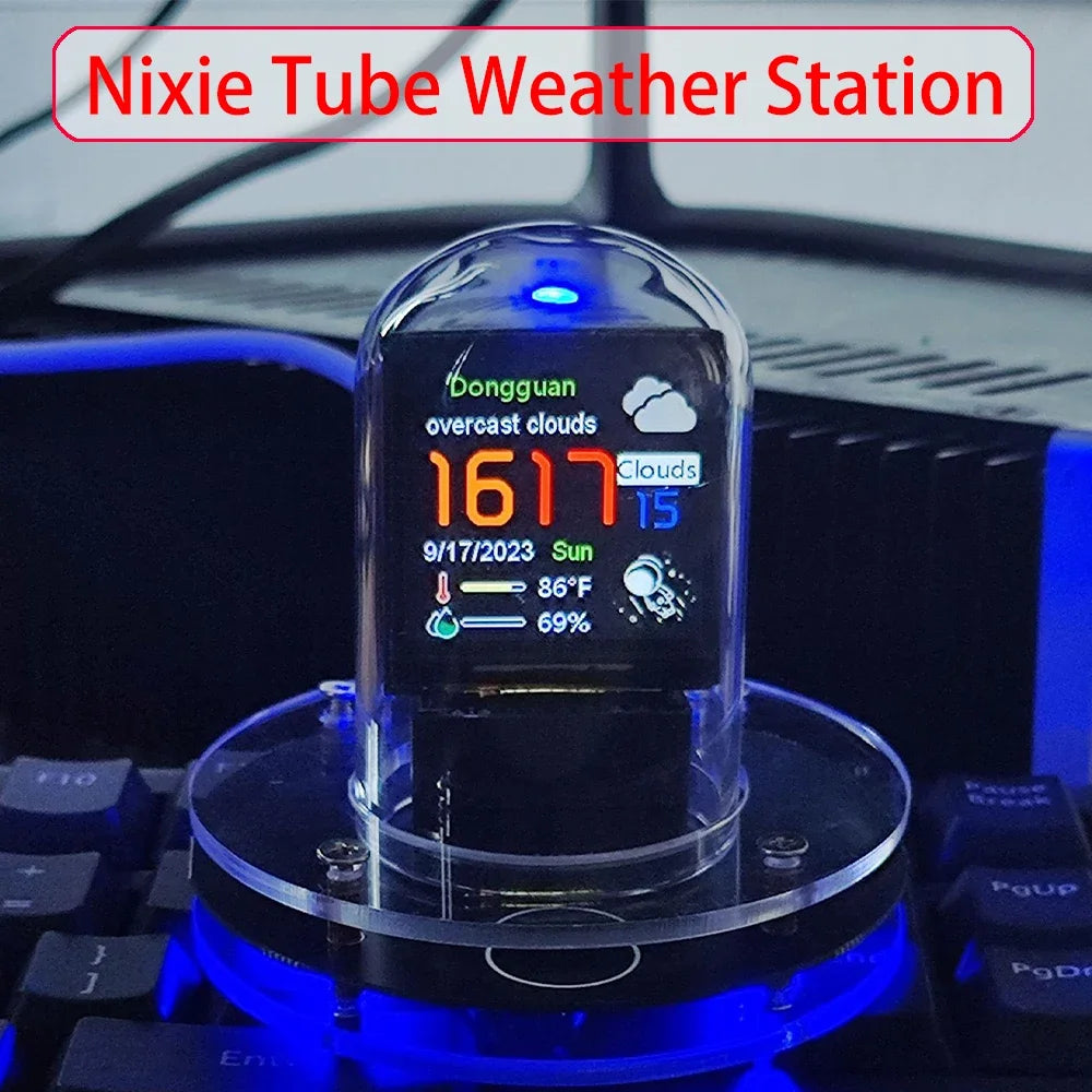 cSmart Wifi Glow Tube Clocks Cyberpunk Style Digital Table Clock Visual Display Changeable