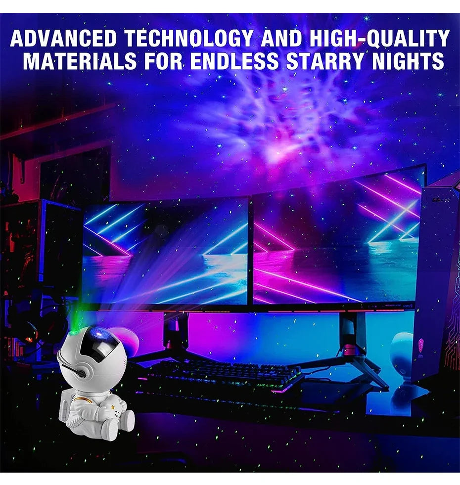 Star Projector Galaxy Night Light Astronaut Space Projector Starry Nebula Ceiling LED Lamp