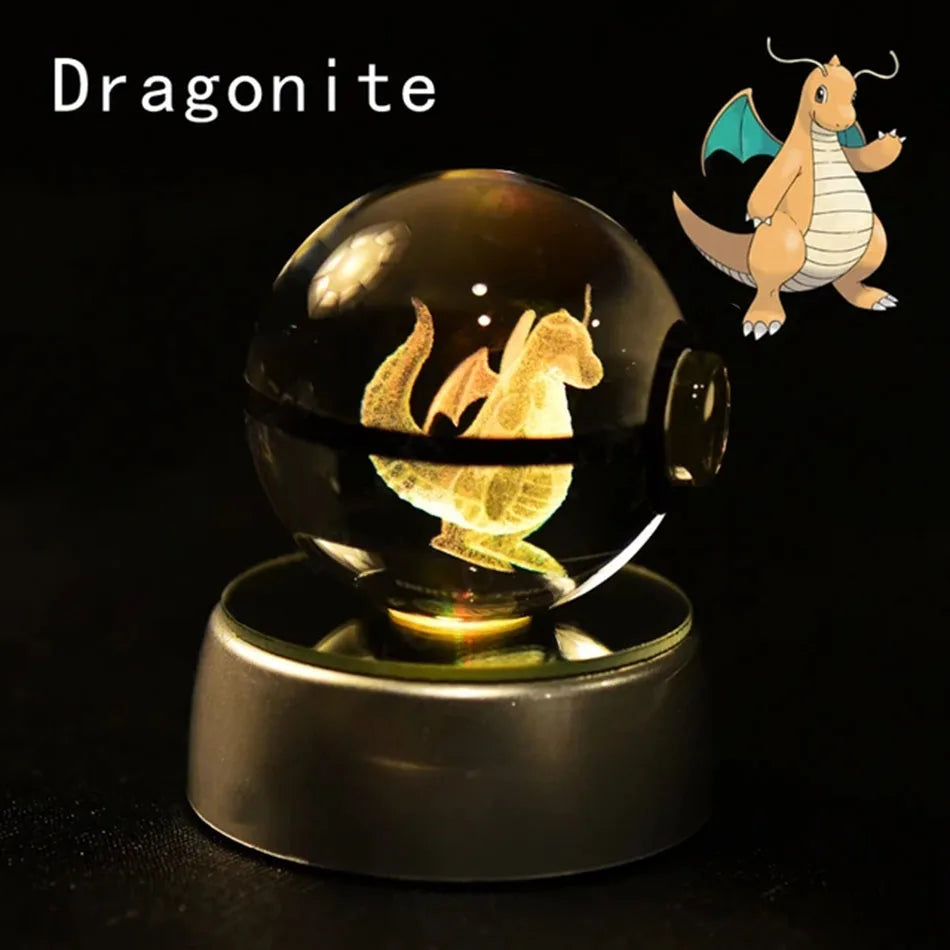 Pokemon 3D Crystal Ball Lamp Base Pokeball 3D Pokemon Glass Ball