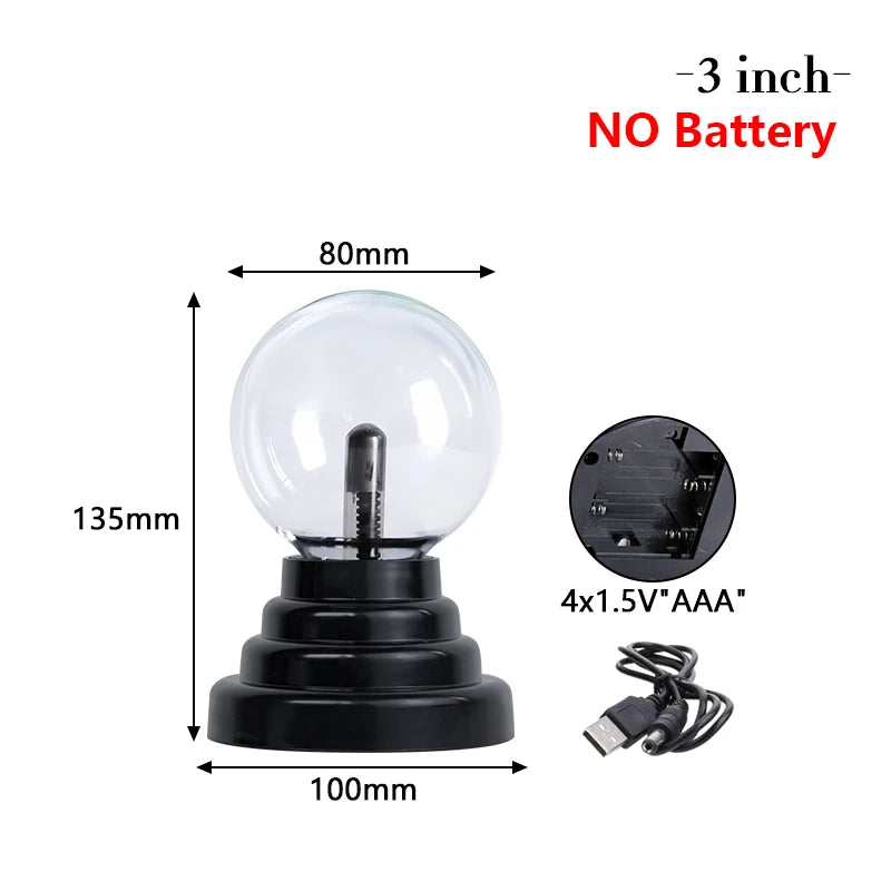 Novelty Magic Plasma Touch Sensor Light 3/4/5/6/8 inch