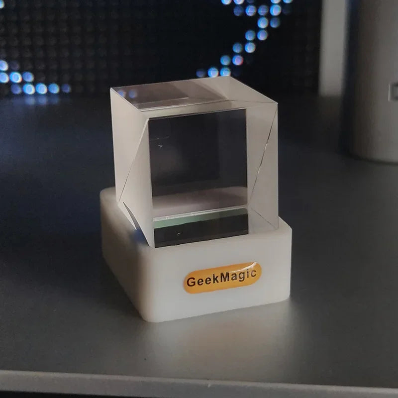 Ccrystal Cube Photo Display Holographic Desktop Smart Weather Station Digital Clock with GIF Animations Album