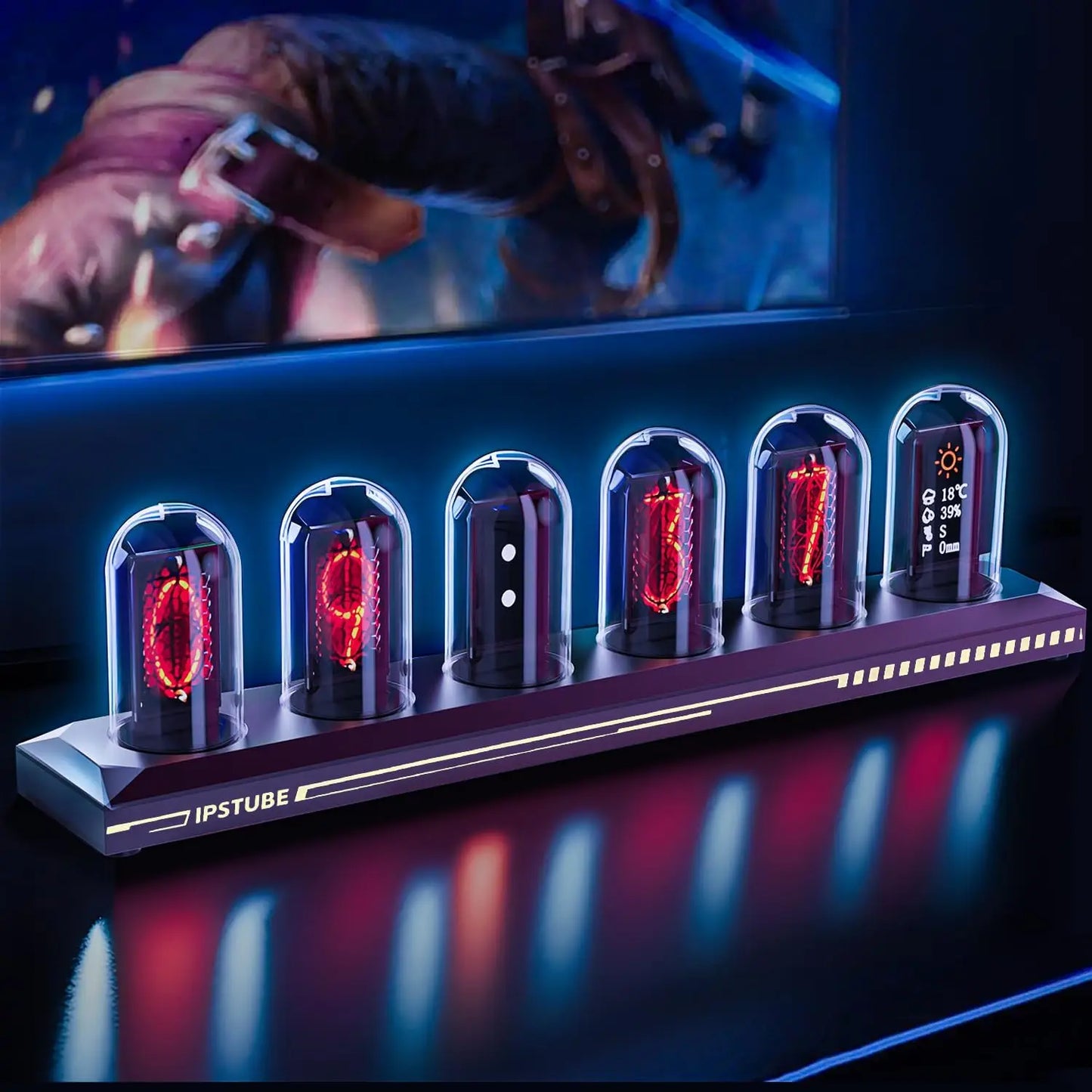 A Night Light DIY Nixie Tube Clock Kit Simulation, 3 Light Mode,