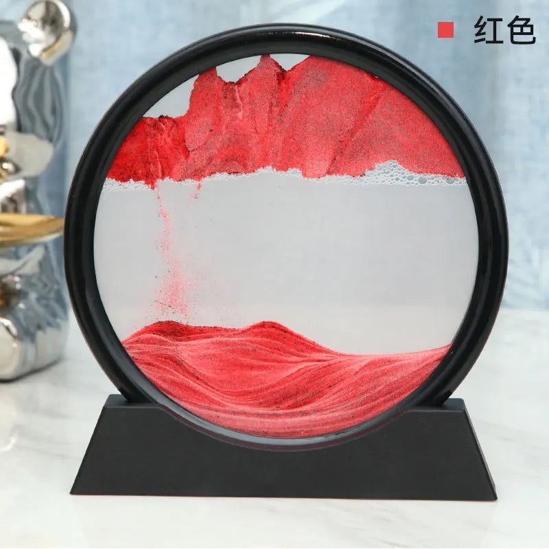 Moving Sand Art Picture Round Glass Deep Sea Sandscape Hourglass Quicksand
