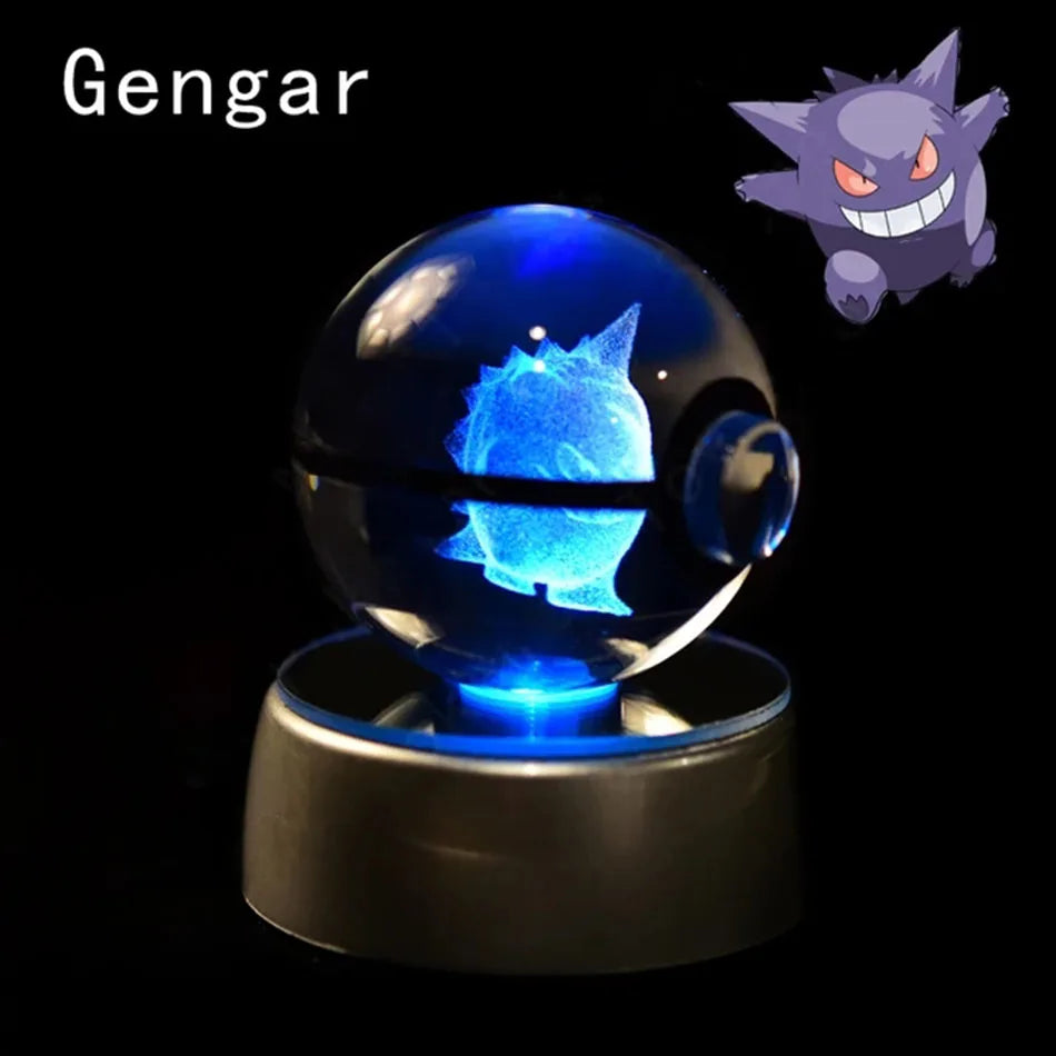 Pokemon 3D Crystal Ball Lamp Base Pokeball 3D Pokemon Glass Ball
