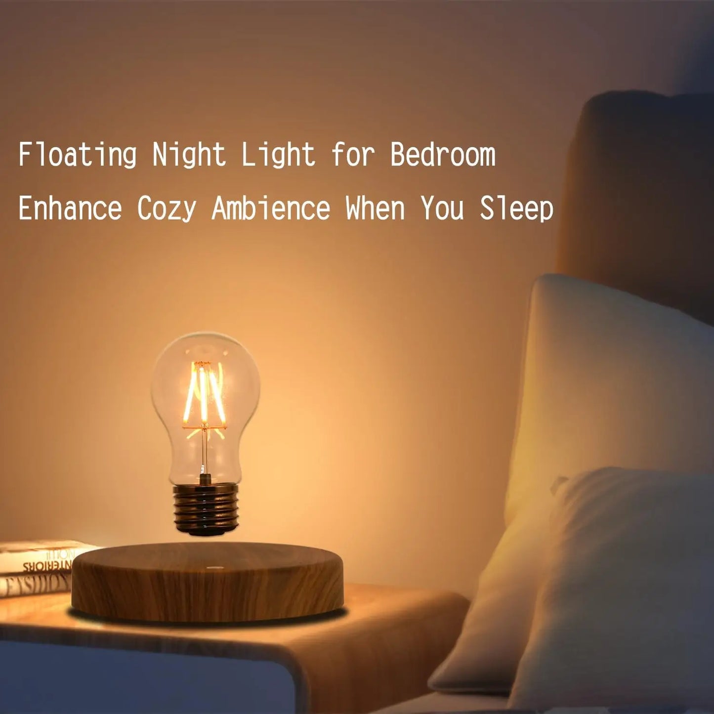 Levitating LED Bulb Lamp, Magnetic Floatin 360 Degree Automatic Rotating Night Light