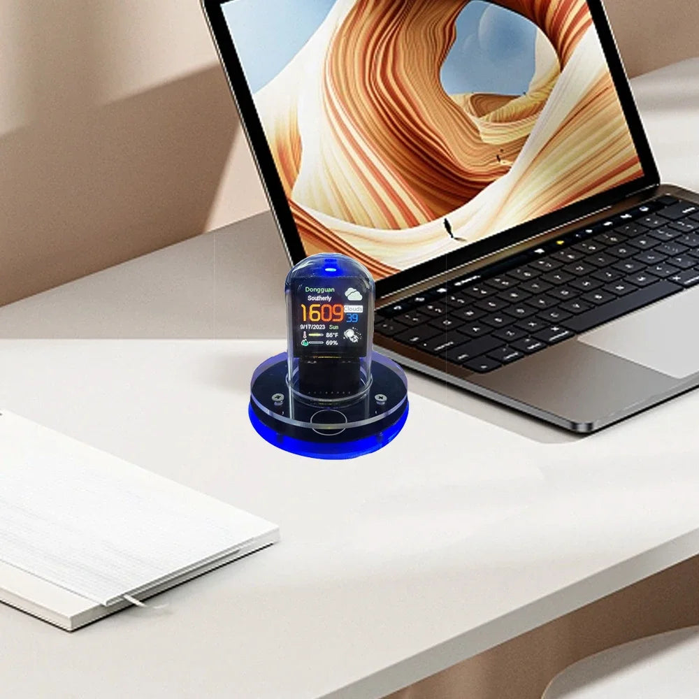 cSmart Wifi Glow Tube Clocks Cyberpunk Style Digital Table Clock Visual Display Changeable