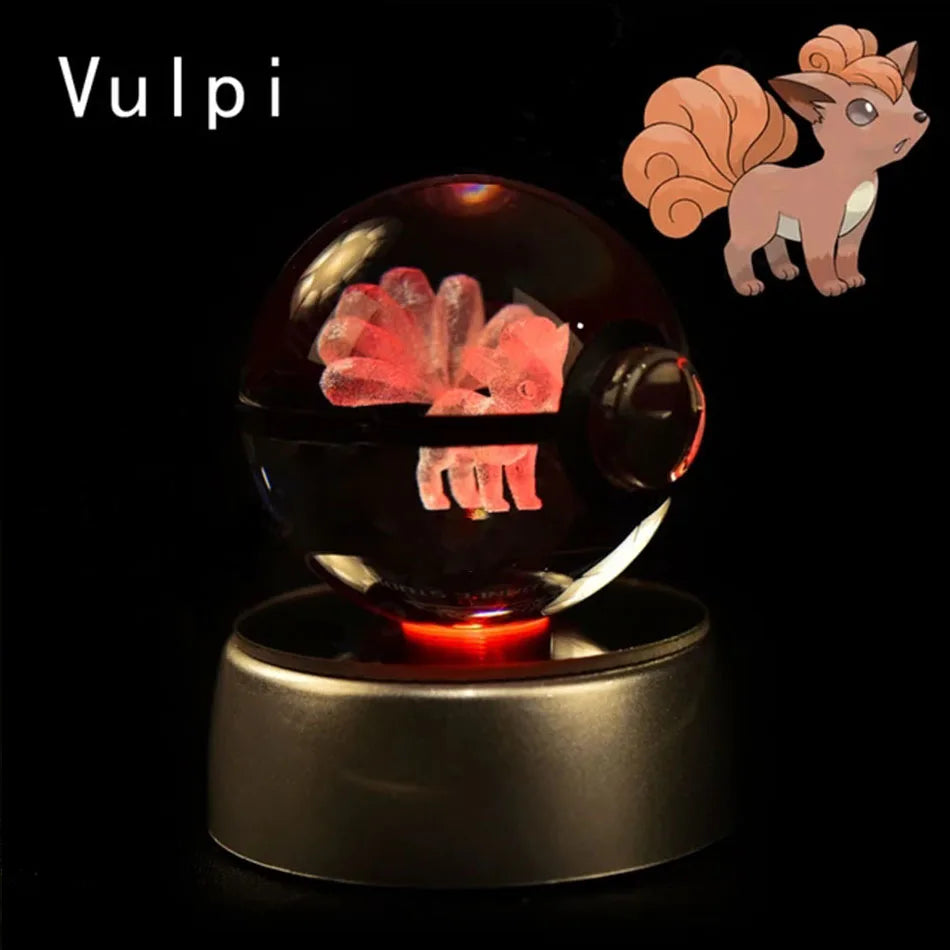Pokemon 3D Crystal Ball Lamp Base Pokeball 3D Pokemon Glass Ball