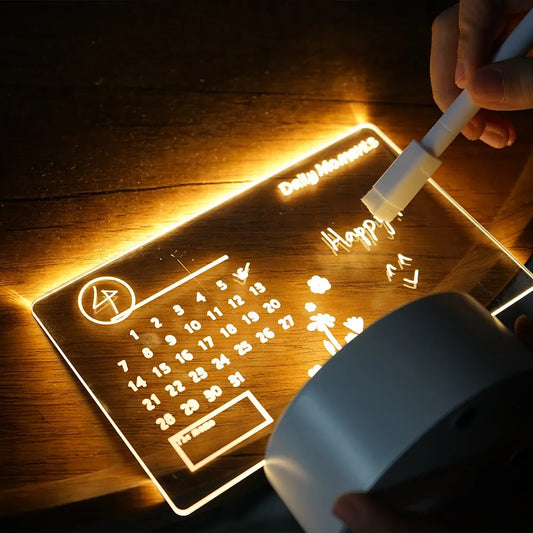 Creative LED Note Board Night Light USB Rewritable Message Board Warm Soft Light task board