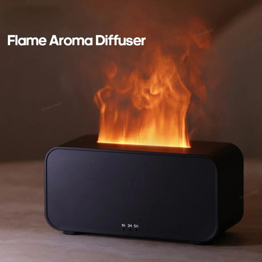 New Simulation Flame Aromatherapy Machine Mini Air Humidifier LED Colorful Light Timer Humidifier Home Perfume Diffuser