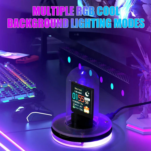 cSmart Wifi Glow Tube Clocks Cyberpunk Style Digital Table Clock Visual Display Changeable
