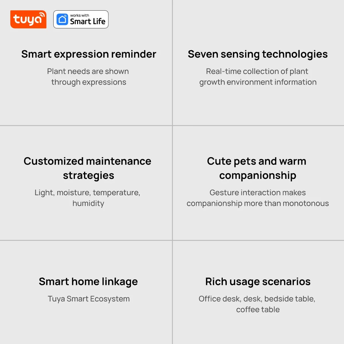 kuya Ivy Smart Planter,Endless Fun Over 49 Rich Expressions,7 smart sensors