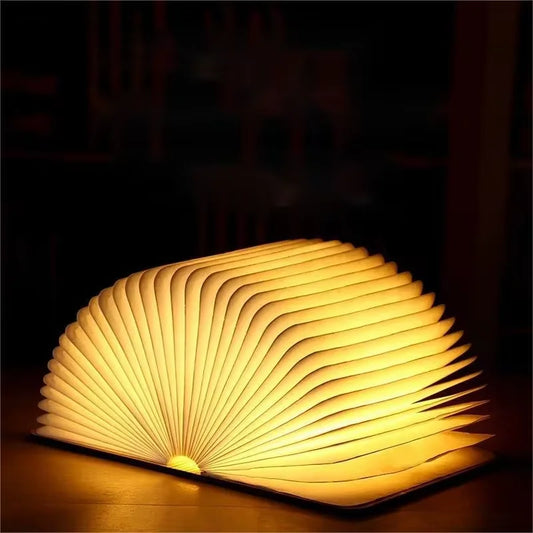 LED Wooden Book Lamp  Reading light USB Bedside Table Lamp 3 Color