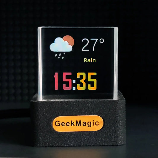 Ccrystal Cube Photo Display Holographic Desktop Smart Weather Station Digital Clock with GIF Animations Album