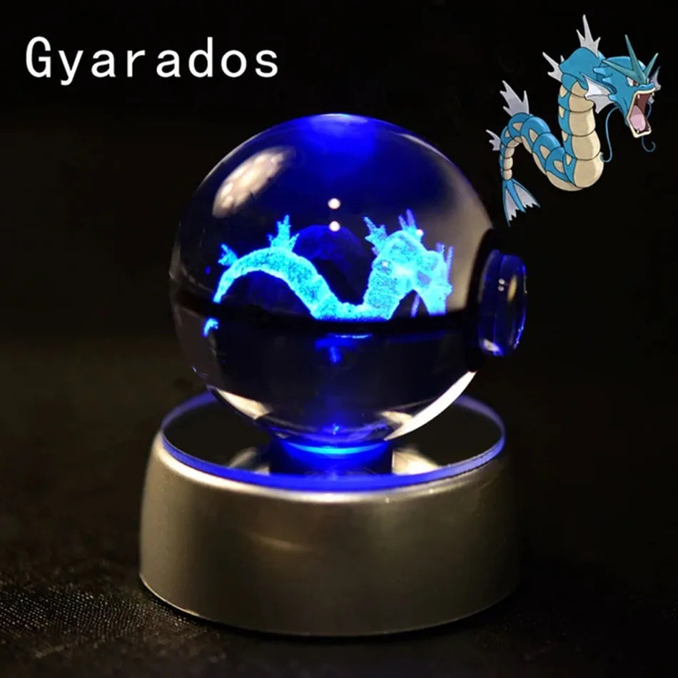 Pokemon 3D Crystal Ball  Lamp Base Pokeball 3D Pokemon Glass Ball
