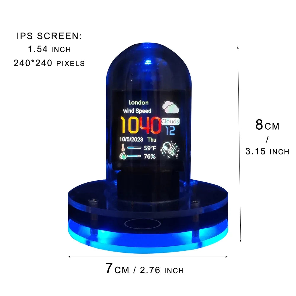 cSmart Wifi Glow Tube Clocks Cyberpunk Style Digital Table Clock Visual Display Changeable