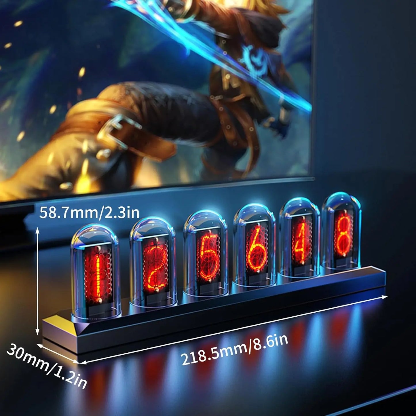 A Night Light DIY Nixie Tube Clock Kit Simulation, 3 Light Mode,