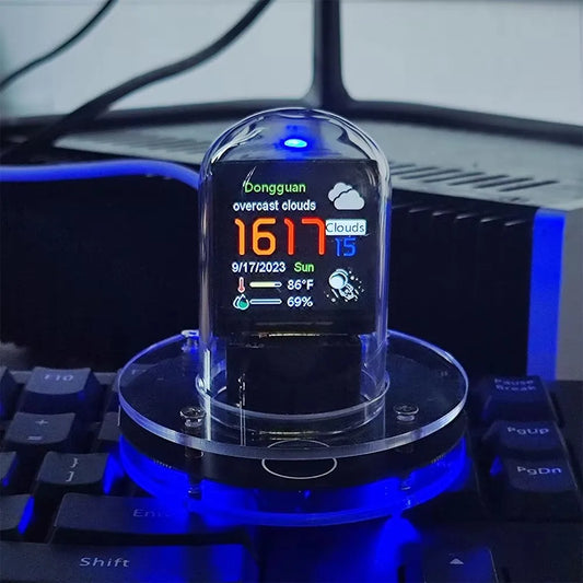 cSmart Wifi Glow Tube Clocks Cyberpunk Style Digital Table Clock Visual Display Changeable