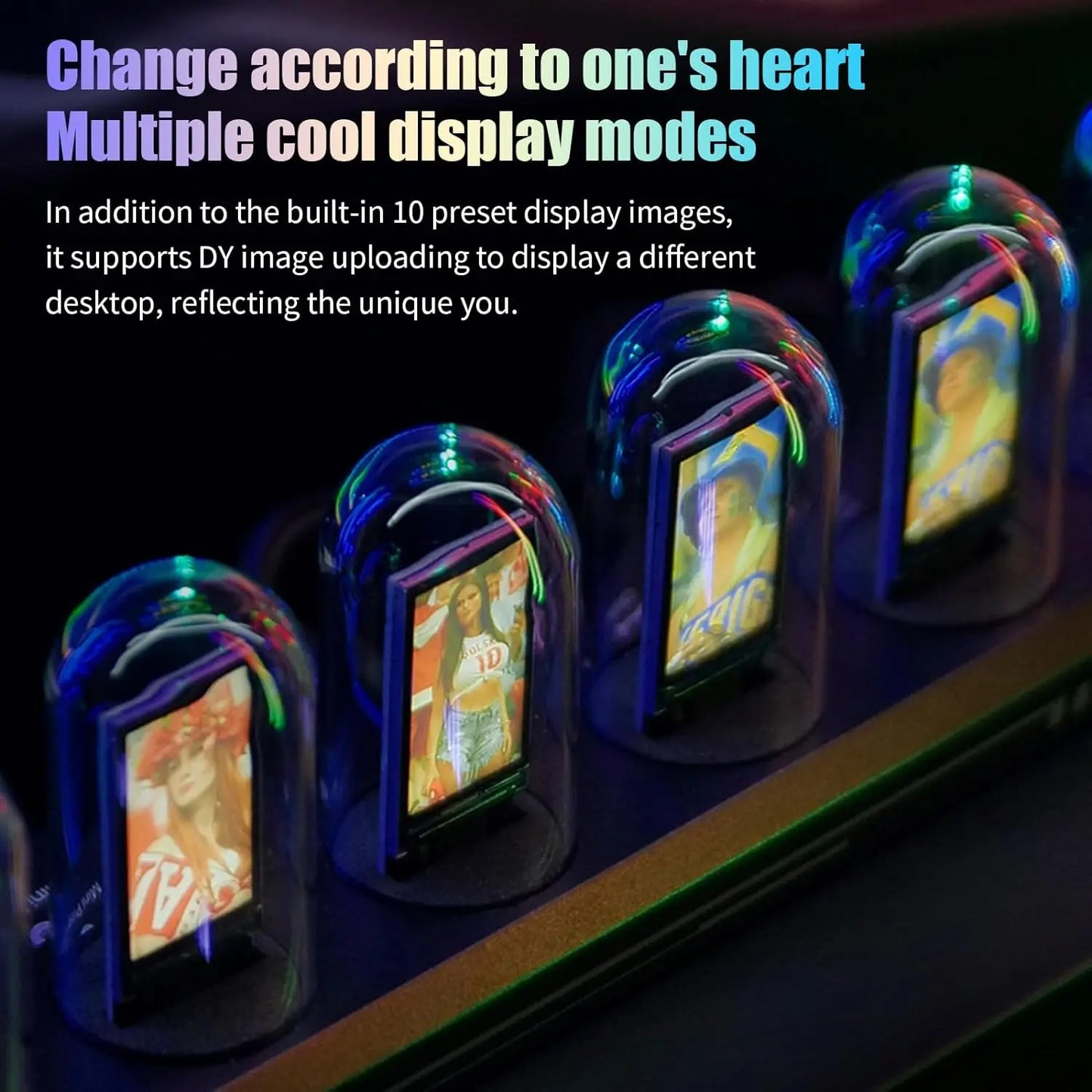 A Night Light DIY Nixie Tube Clock Kit Simulation, 3 Light Mode,